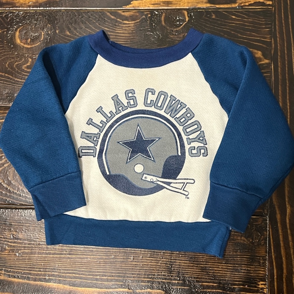 NFL Kids Vintage 1980s Blue and White Dallas Cowboys Sweatshirt